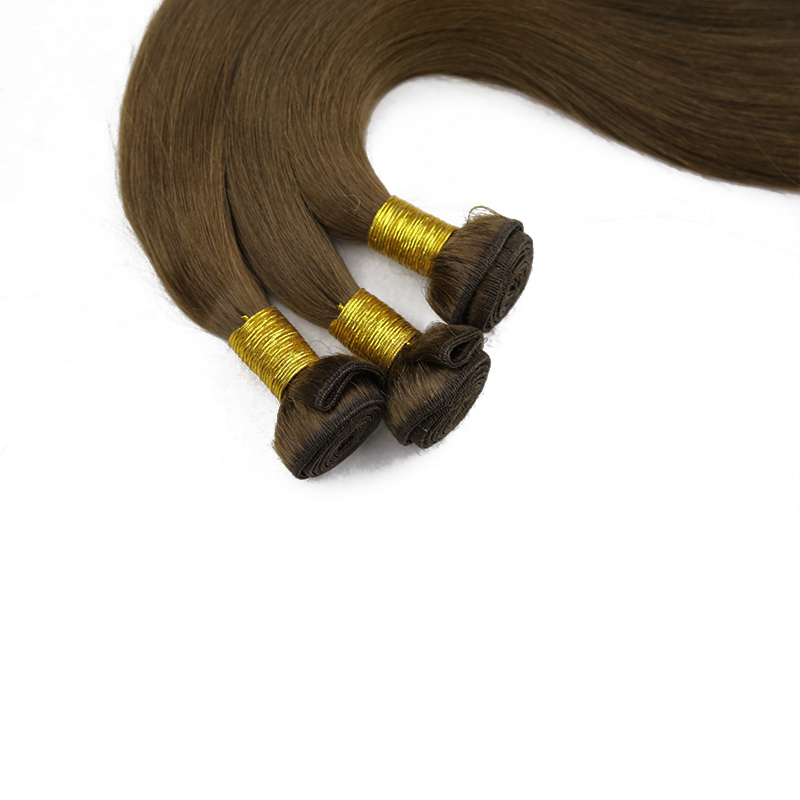 Top sale Russian Hair High Quality Machine Weft Hair Extension Remy Hair Straight Dark Brown